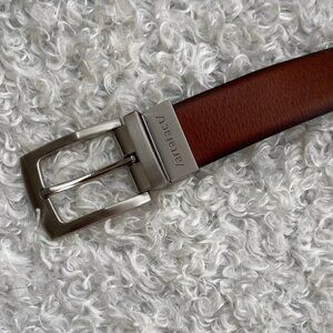 Artefact Reversible Leather Belt Brown Black Silver Buckle 50” Men’s Dress Belt